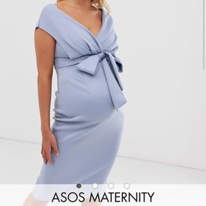 ASOS maternity fallen shoulder midi dress